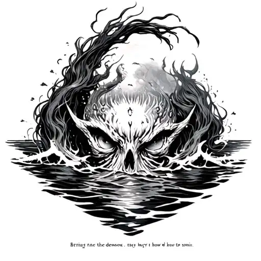 bring me the horizon i cant drown my demons they know how to swim tattoo design idea