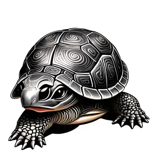 Japanese style. turtle but shell is kabuki mask tattoo design idea