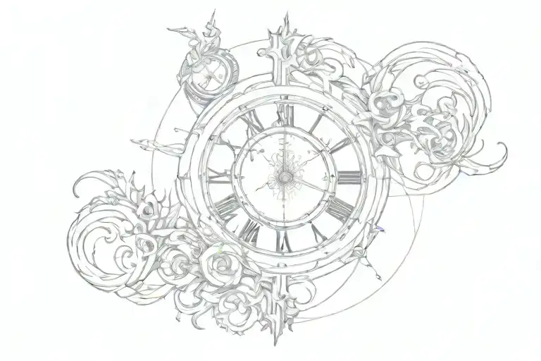 the time is the god  tattoo design idea