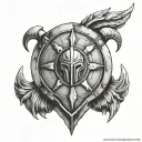 spartan shield tattoo design idea