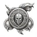 spartan shield tattoo design idea