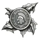 spartan shield tattoo design idea