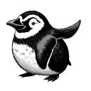 chubby penguin tattoo design idea