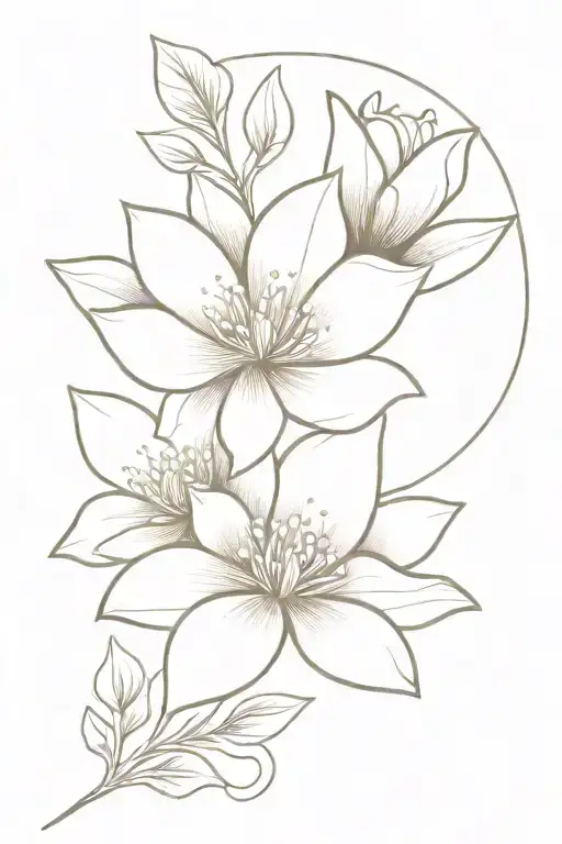 cosmo flower tattoo design idea