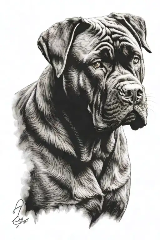 cane corso dog tattoo design idea