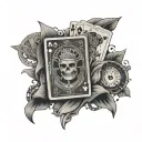 gambling game with life and death  tattoo design idea