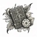 gambling game with life and death  tattoo design idea