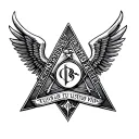 illuminati on the middle with latin qoute tuus lustus vir and a symbol of freedom and success tattoo design idea