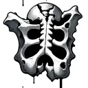 broken femur bone tattoo design idea
