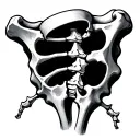 broken femur bone tattoo design idea