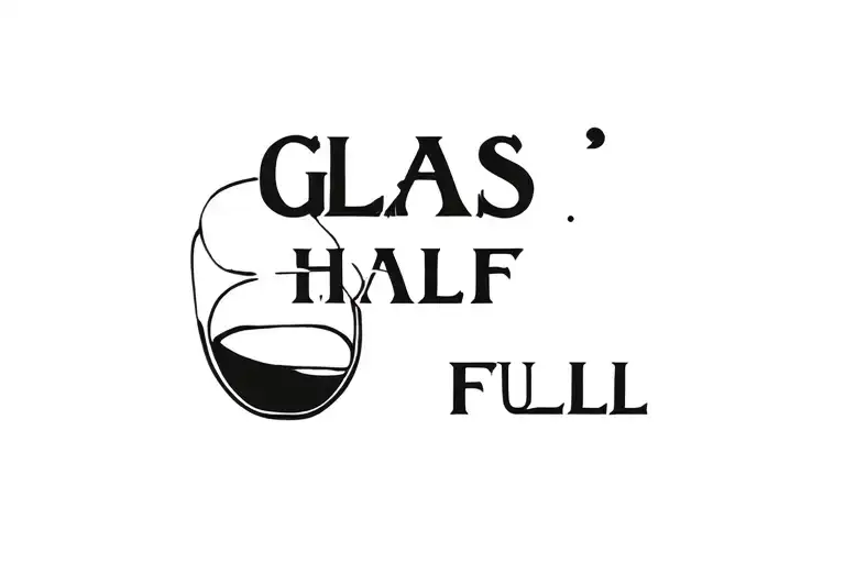 "GLASS HALF FULL " hour glass tattoo design idea