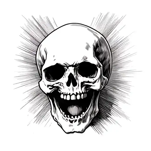 skull on my knee with my mouth open I want it to look like it's biting the skull when I bend my knee tattoo design idea