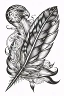 hawk feather pen writing 24 tattoo design idea