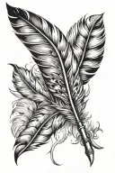 hawk feather pen writing 24 tattoo design idea