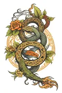 ouroboros and the 4 seasons tattoo design idea