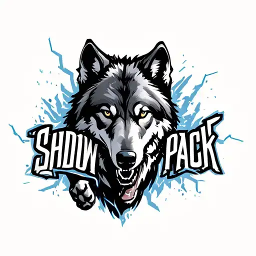 "shadow wolf pack" wolf running with lightning tattoo design idea