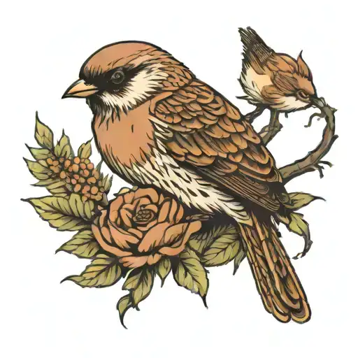 life story line with two sparows englang norway one sparow latter in the story is gone  tattoo design idea