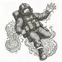 rescue swimmer jumping tattoo design idea