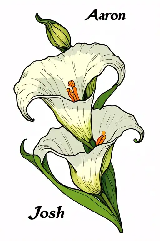 "Aaron Josh" "Aaron Josh" calla lily intertwined tattoo design idea