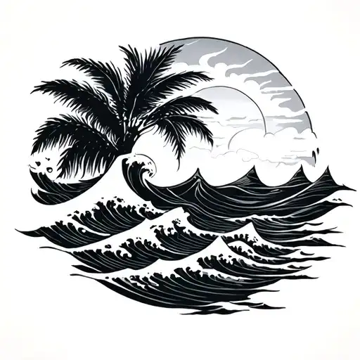 Philippine sun and wave tattoo tattoo design idea