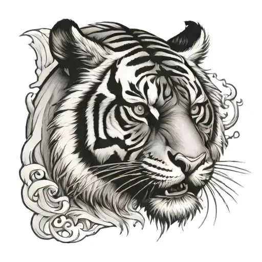 Japanese Tiger tattoo design idea