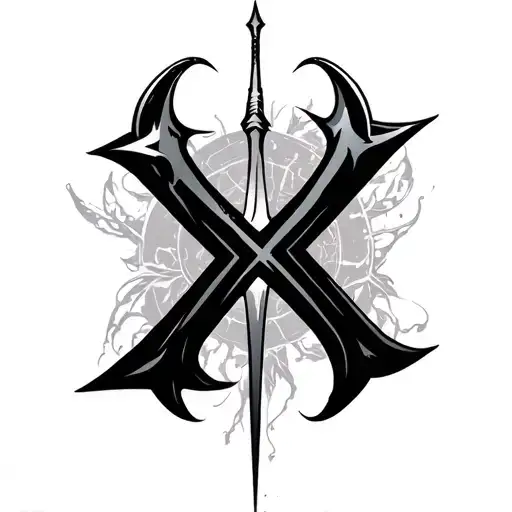 "XIII" underlined by sickle tattoo design idea