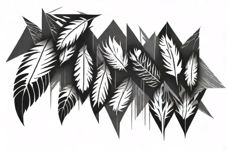 feathers falling throug space tattoo design idea