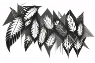 feathers falling throug space tattoo design idea