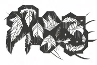 feathers falling throug space tattoo design idea