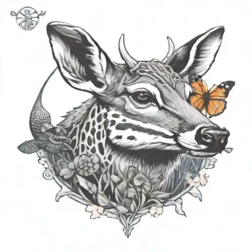 White-tailed Deer, Fox, Sea Turtle, Painted Turtle, Dire Wolf, Monarch Butterfly, European Badger, Aesculapian Snake, Ph tattoo design idea