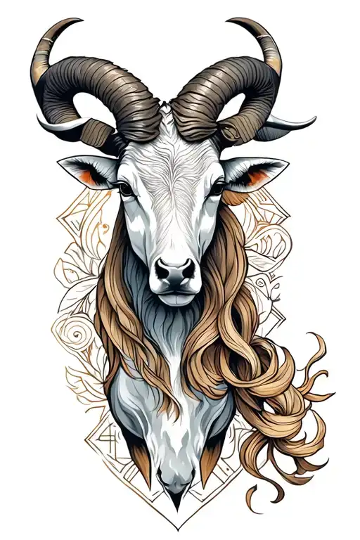 aries and taurus zodiac sign tattoo design idea