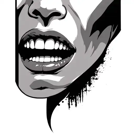 Throat tattoo design idea