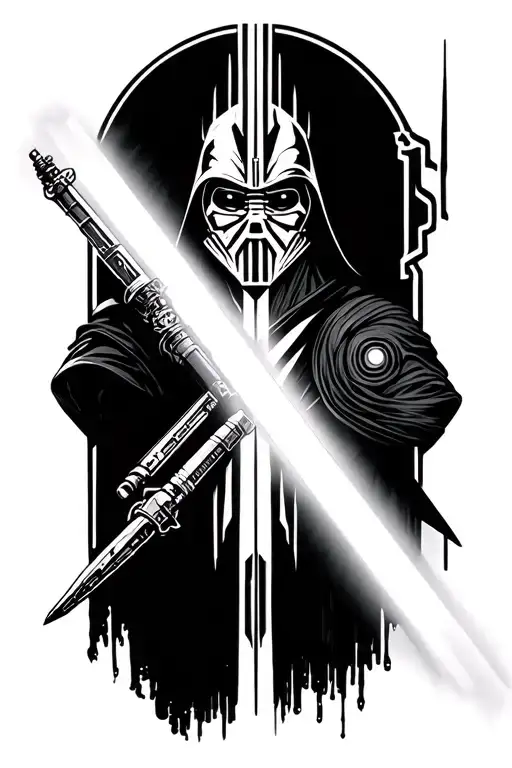 a combination of the Jedi and Sith symbols tattoo design idea