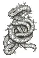 snake wrapped around tree intertwined tattoo design idea