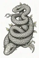 snake wrapped around tree intertwined tattoo design idea