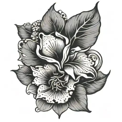 Uterus, endometriose, flower  tattoo design idea