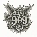 area code tattoo "909" tattoo design idea