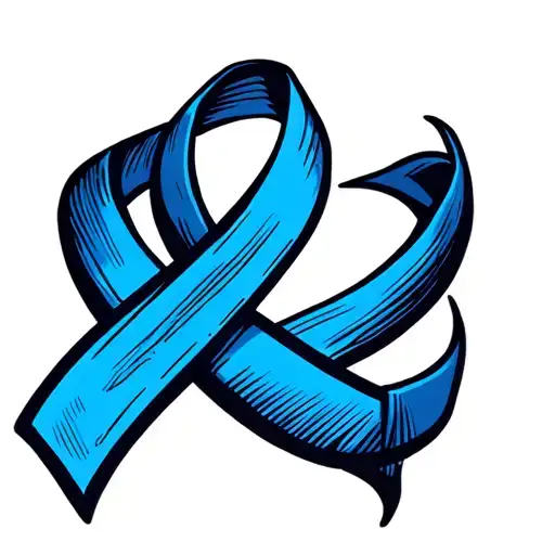 Colon cancer ribbon tattoo design idea