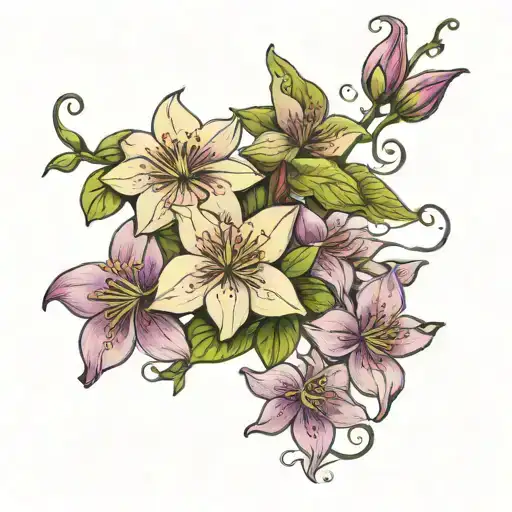 clematis vine  tattoo design idea