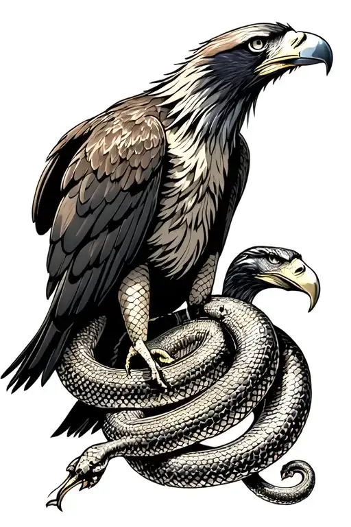 eagle and snake tattoo design idea