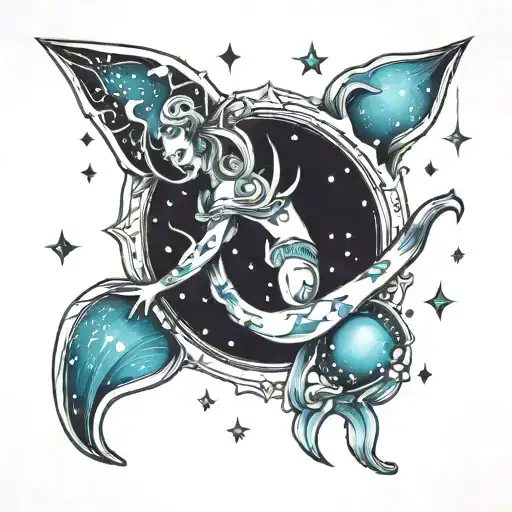 aquarius constellation tattoo design idea