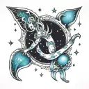 aquarius constellation tattoo design idea