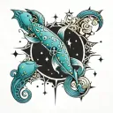 aquarius constellation tattoo design idea
