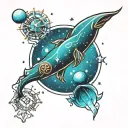 aquarius constellation tattoo design idea