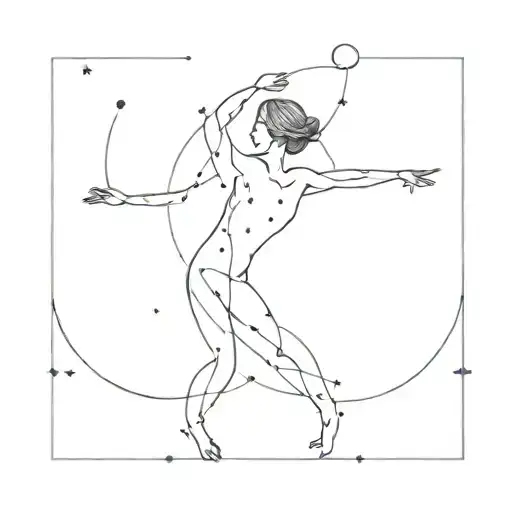 aquarius constellation tattoo design idea