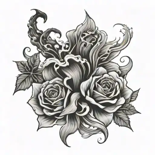 smoke/flow filler shading  tattoo design idea