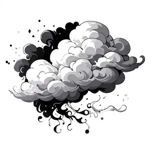 Coverup Clouds and Smoke tattoo design idea