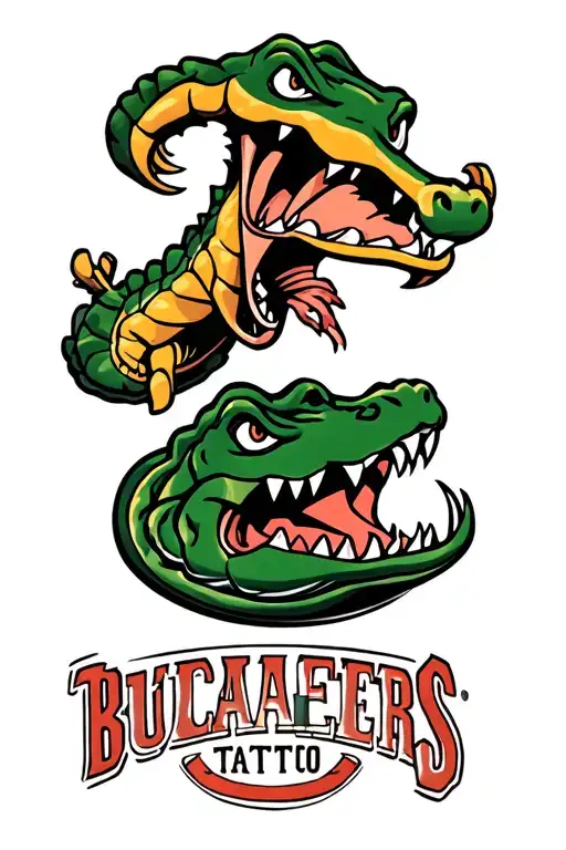 florida gators and tampa buccaneers tattoo design idea