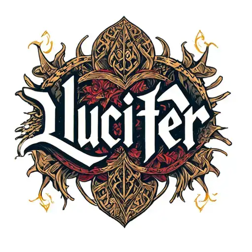 "Lucif3er" the name Edward in viking style letters tattoo design idea