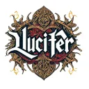 "Lucif3er" the name Edward in viking style letters tattoo design idea